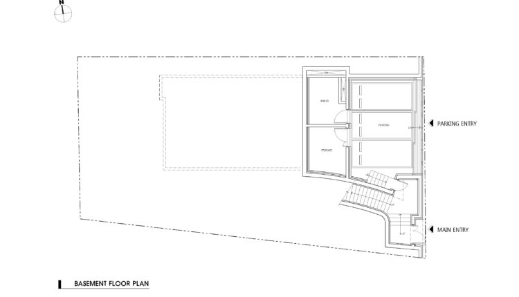 조호건축 JOHO Architecture 과천 선유재 Eaves House Basement Plan