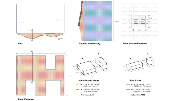 Diagram – facade brick bond pattern
